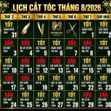 Ngày tốt cắt tóc tháng 8/2026 đón tài lộc, may mắn 3 Ngày tốt cắt tóc tháng 8/2026 đón tài lộc, may mắn