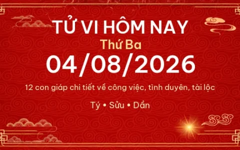 Tử vi hôm nay Thứ Ba ngày 04/08/2026 - 12 con giáp chi tiết nhất 42 Tử vi hôm nay Thứ Ba ngày 04/08/2026 – 12 con giáp chi tiết nhất