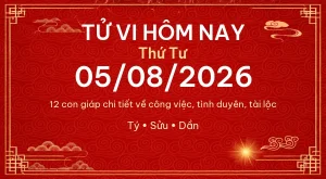 Tử vi hôm nay Thứ Tư ngày 05/08/2026 – 12 con giáp chi tiết nhất