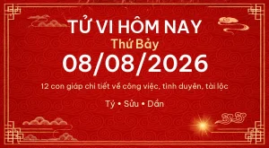 Trang chủ 88 Tử vi hôm nay Thứ Bảy ngày 08/08/2026 – 12 con giáp chi tiết nhất
