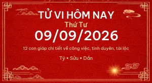 Trang chủ 99 Tử vi hôm nay Thứ Tư ngày 09/09/2026 – 12 con giáp chi tiết nhất