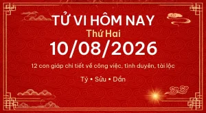 Trang chủ 87 Tử vi hôm nay Thứ Hai ngày 10/08/2026 – 12 con giáp chi tiết nhất