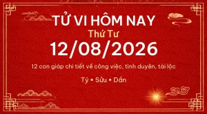 Trang chủ 99 Tử vi hôm nay Thứ Tư ngày 12/08/2026 – 12 con giáp chi tiết nhất