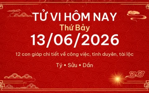 Tử vi hôm nay Thứ Bảy ngày 13/06/2026 – 12 con giáp chi tiết nhất