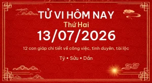 Tử vi hôm nay Thứ Hai ngày 13/07/2026 – 12 con giáp chi tiết nhất