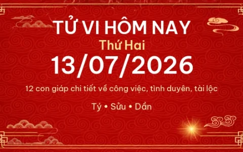 Tử vi hôm nay Thứ Hai ngày 13/07/2026 - 12 con giáp chi tiết nhất 15 Tử vi hôm nay Thứ Hai ngày 13/07/2026 – 12 con giáp chi tiết nhất