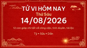 Tử vi hôm nay Thứ Sáu ngày 14/08/2026 – 12 con giáp chi tiết nhất