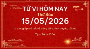 Tử vi hôm nay Thứ Sáu ngày 15/05/2026 – 12 con giáp chi tiết nhất