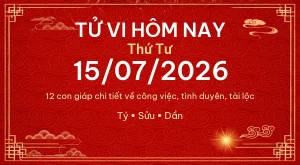 Trang chủ 99 Tử vi hôm nay Thứ Tư ngày 15/07/2026 – 12 con giáp chi tiết nhất
