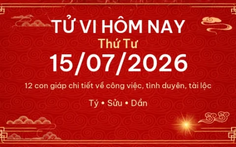 Tử vi hôm nay Thứ Tư ngày 15/07/2026 - 12 con giáp chi tiết nhất 55 Tử vi hôm nay Thứ Tư ngày 15/07/2026 – 12 con giáp chi tiết nhất