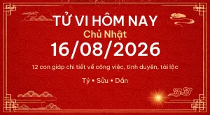 Trang chủ 99 Tử vi hôm nay Chủ Nhật ngày 16/08/2026 – 12 con giáp chi tiết nhất