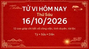 Tử vi hôm nay Thứ Sáu ngày 16/10/2026 – 12 con giáp chi tiết nhất