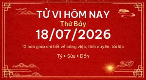 Trang chủ 102 Tử vi hôm nay Thứ Bảy ngày 18/07/2026 – 12 con giáp chi tiết nhất