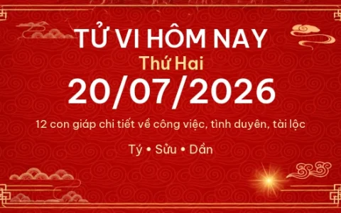 Tử vi hôm nay Thứ Hai ngày 20/07/2026 - 12 con giáp chi tiết nhất 14 Tử vi hôm nay Thứ Hai ngày 20/07/2026 – 12 con giáp chi tiết nhất