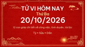Trang chủ 99 Tử vi hôm nay Thứ Ba ngày 20/10/2026 – 12 con giáp chi tiết nhất