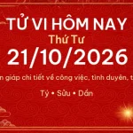 Tử vi hôm nay Thứ Tư ngày 21/10/2026 – 12 con giáp chi tiết nhất