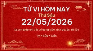 Trang chủ 63 Tử vi hôm nay Thứ Sáu ngày 22/05/2026 – 12 con giáp chi tiết nhất