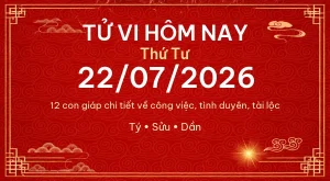 Trang chủ 99 Tử vi hôm nay Thứ Tư ngày 22/07/2026 – 12 con giáp chi tiết nhất