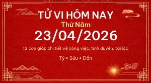 Tử vi hôm nay Thứ Năm ngày 23/04/2026 – 12 con giáp chi tiết nhất