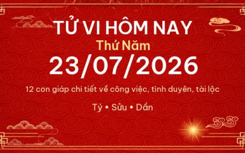 Tử vi hôm nay Thứ Năm ngày 23/07/2026 - 12 con giáp chi tiết nhất 15 Tử vi hôm nay Thứ Năm ngày 23/07/2026 – 12 con giáp chi tiết nhất