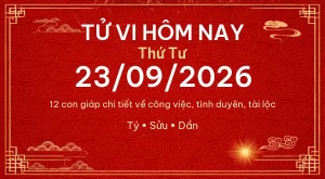 Tử vi hôm nay Thứ Tư ngày 23/09/2026 – 12 con giáp chi tiết nhất