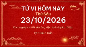 Tử vi hôm nay Thứ Sáu ngày 23/10/2026 – 12 con giáp chi tiết nhất