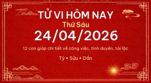 Tử vi hôm nay Thứ Sáu ngày 24/04/2026 – 12 con giáp chi tiết nhất