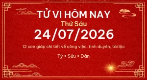 Trang chủ 99 Tử vi hôm nay Thứ Sáu ngày 24/07/2026 – 12 con giáp chi tiết nhất