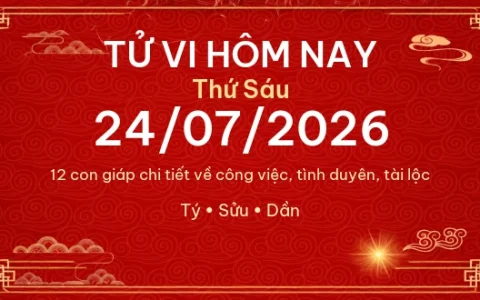 Tử vi hôm nay Thứ Sáu ngày 24/07/2026 – 12 con giáp chi tiết nhất