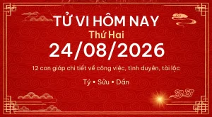 Trang chủ 99 Tử vi hôm nay Thứ Hai ngày 24/08/2026 – 12 con giáp chi tiết nhất