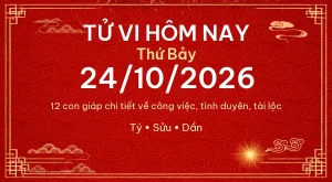 Trang chủ 99 Tử vi hôm nay Thứ Bảy ngày 24/10/2026 – 12 con giáp chi tiết nhất