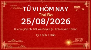 Tử vi hôm nay Thứ Ba ngày 25/08/2026 – 12 con giáp chi tiết nhất