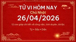 Tử vi hôm nay Chủ Nhật ngày 26/04/2026 – 12 con giáp chi tiết nhất