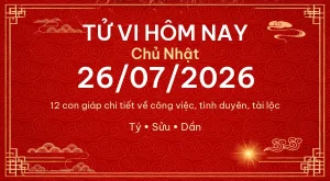Trang chủ 99 Tử vi hôm nay Chủ Nhật ngày 26/07/2026 – 12 con giáp chi tiết nhất