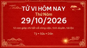 Tử vi hôm nay Thứ Năm ngày 29/10/2026 – 12 con giáp chi tiết nhất