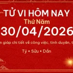Tử vi hôm nay Thứ Năm ngày 30/04/2026 – 12 con giáp chi tiết nhất