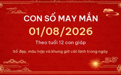 Con số may mắn hôm nay 01/08/2026 theo tuổi