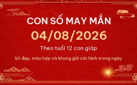 Con số may mắn hôm nay 04/08/2026 theo tuổi 28 Con số may mắn hôm nay 04/08/2026 theo tuổi