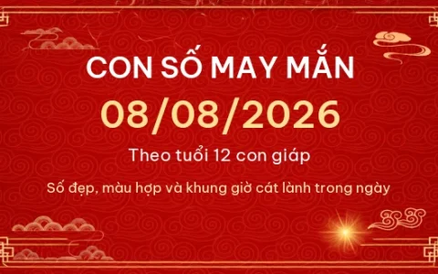 Con số may mắn hôm nay 08/08/2026 theo tuổi
