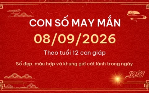 Con số may mắn hôm nay 08/09/2026 theo tuổi