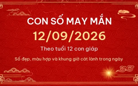 Con số may mắn hôm nay 12/09/2026 theo tuổi 41 Con số may mắn hôm nay 12/09/2026 theo tuổi