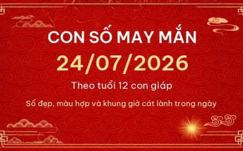 Con số may mắn hôm nay 24/07/2026 theo tuổi