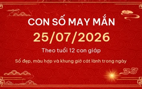 Con số may mắn hôm nay 25/07/2026 theo tuổi