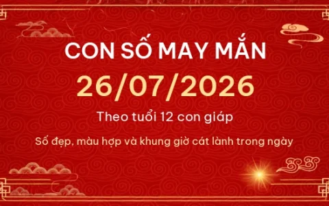 Con số may mắn hôm nay 26/07/2026 theo tuổi