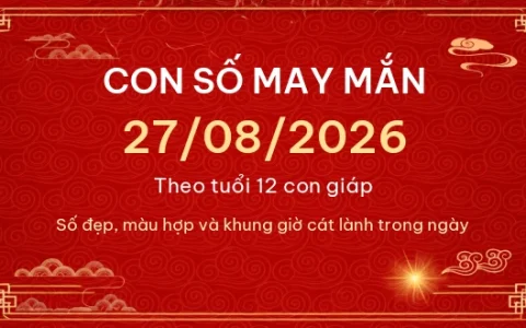Con số may mắn hôm nay 27/08/2026 theo tuổi