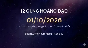 Trang chủ 98 12 cung hoàng đạo ngày 01/10/2026 – Dự báo tình yêu, công việc và tài lộc