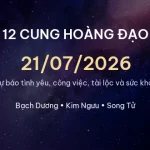 12 cung hoàng đạo ngày 21/07/2026 – Dự báo tình yêu, công việc và tài lộc