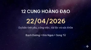12 cung hoàng đạo ngày 22/04/2026 – Dự báo tình yêu, công việc và tài lộc