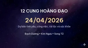 12 cung hoàng đạo ngày 24/04/2026 – Dự báo tình yêu, công việc và tài lộc