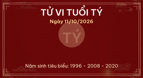 Tử vi tuổi Tý ngày 11/10/2026